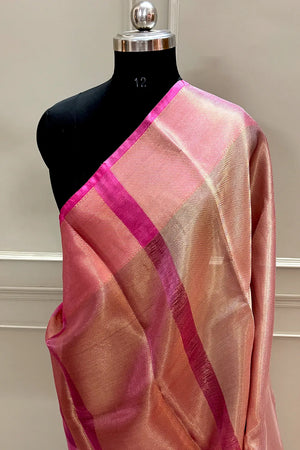 Jyotika Pink Zari Banarasi Silk Saree