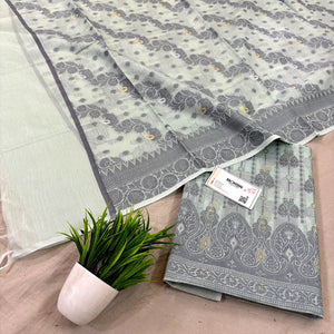 Mint Green Resham Zari Banarasi Silk Suit