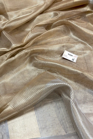 Nayanthara Beige Tissue Silk Banarasi Saree