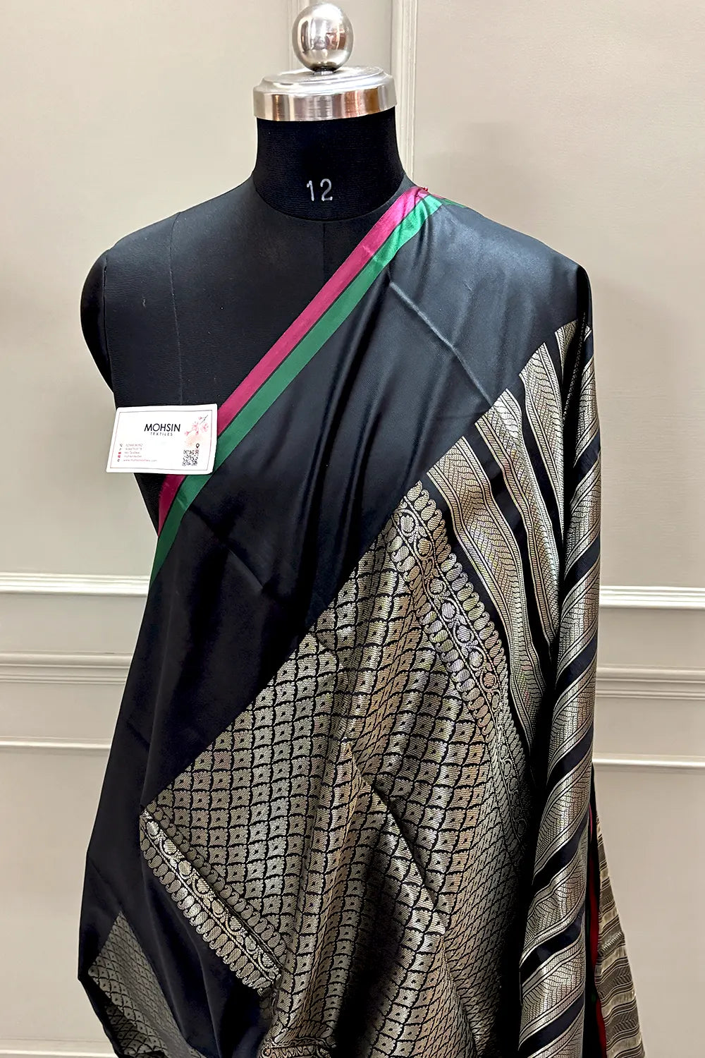 Nita Ambani Black Zari Banarasi Silk Saree