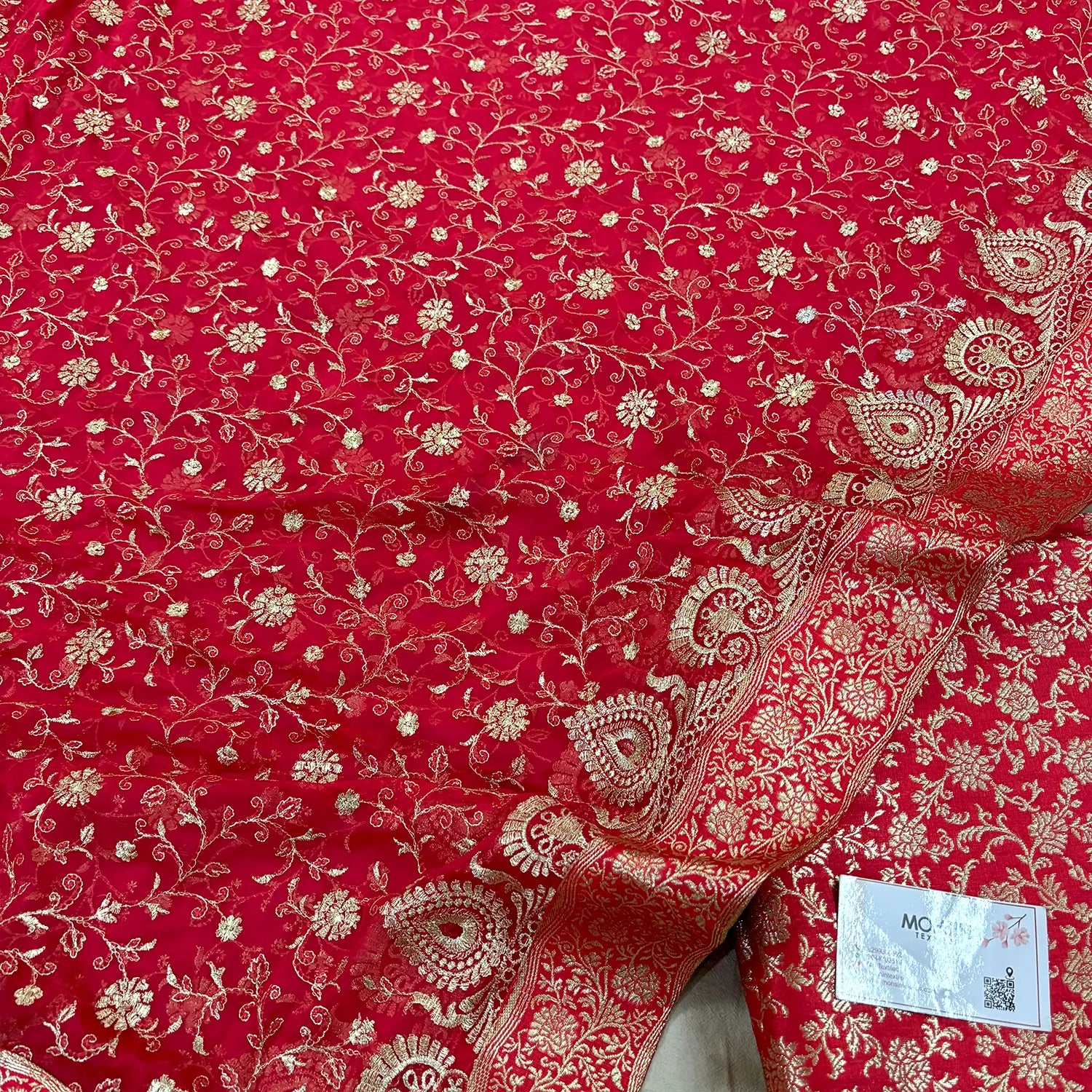 Peach Golden Zari Kimkhab Silk Banarasi Gharara