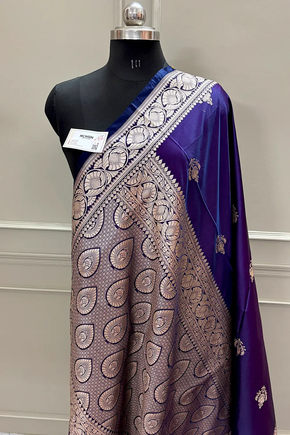 Purple Kohinoor Buti Katan Silk Banarasi Saree