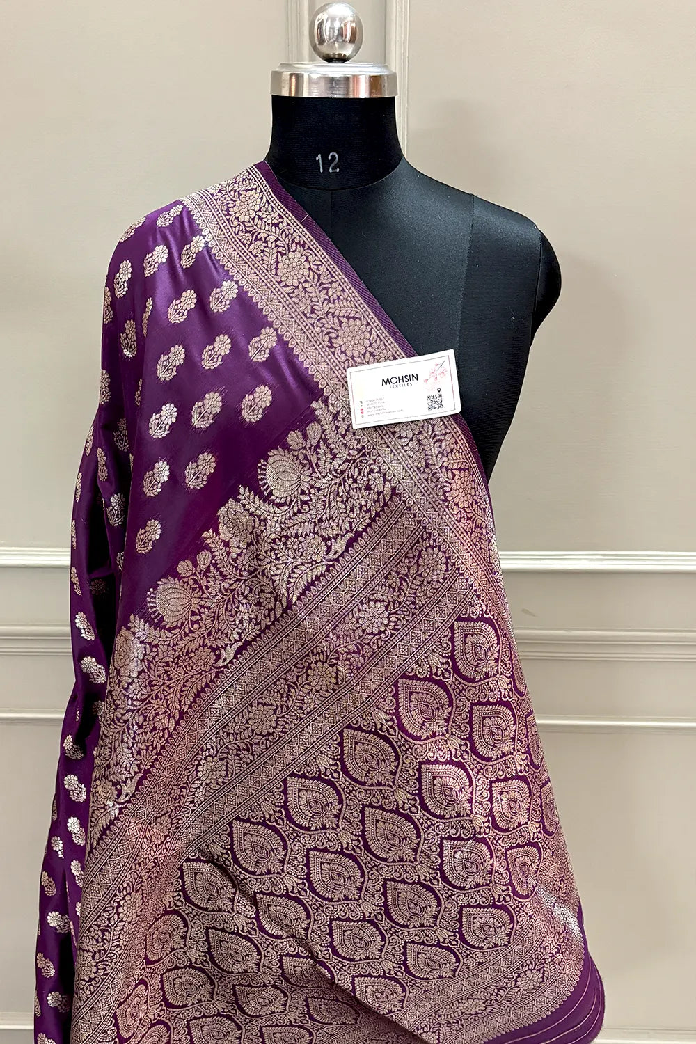 Purple Resham Zari Banarasi Silk Saree