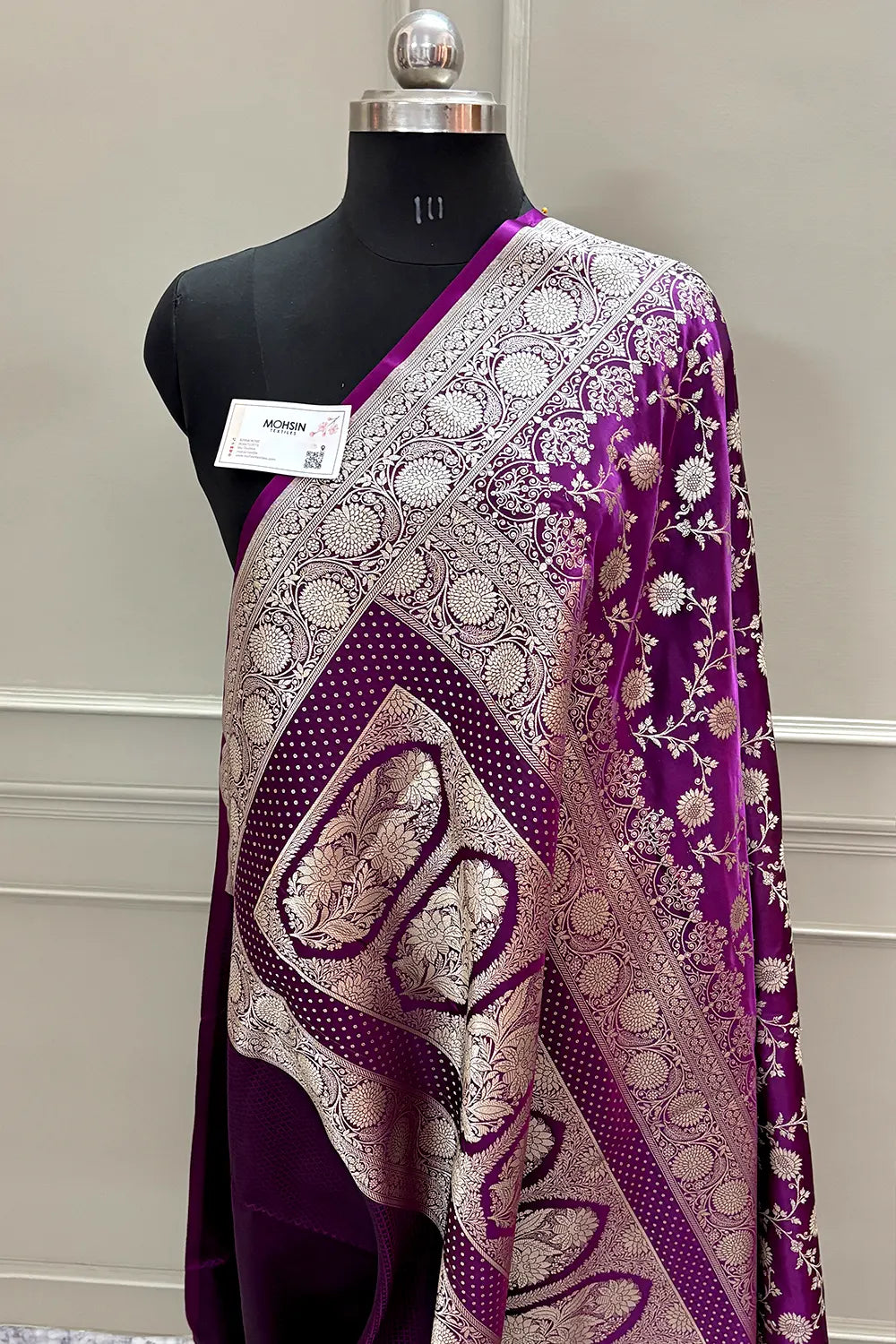 Purple Surajmukhi Jaal Katan Silk Banarasi Saree