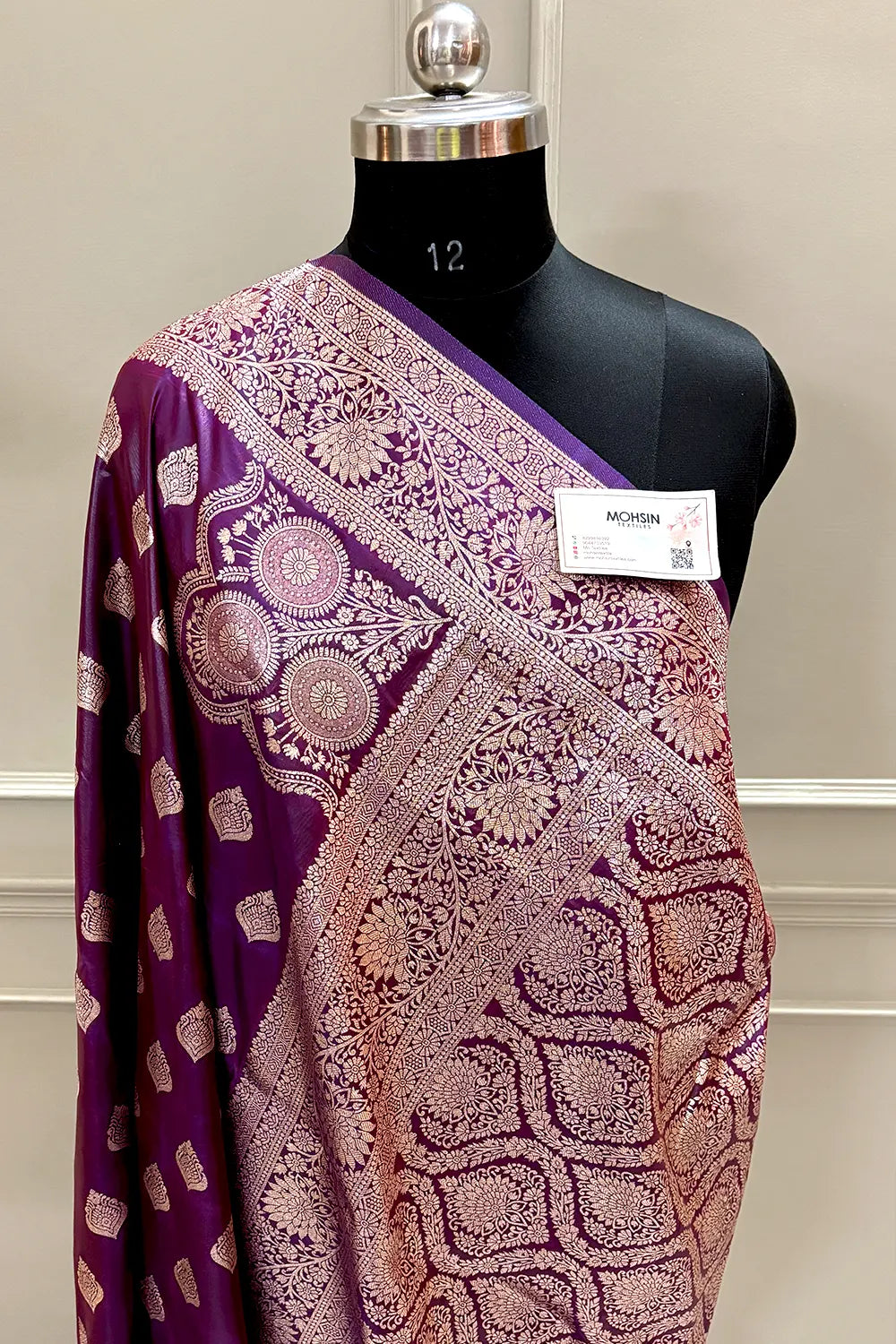 Purple Zari Banarasi Silk Saree