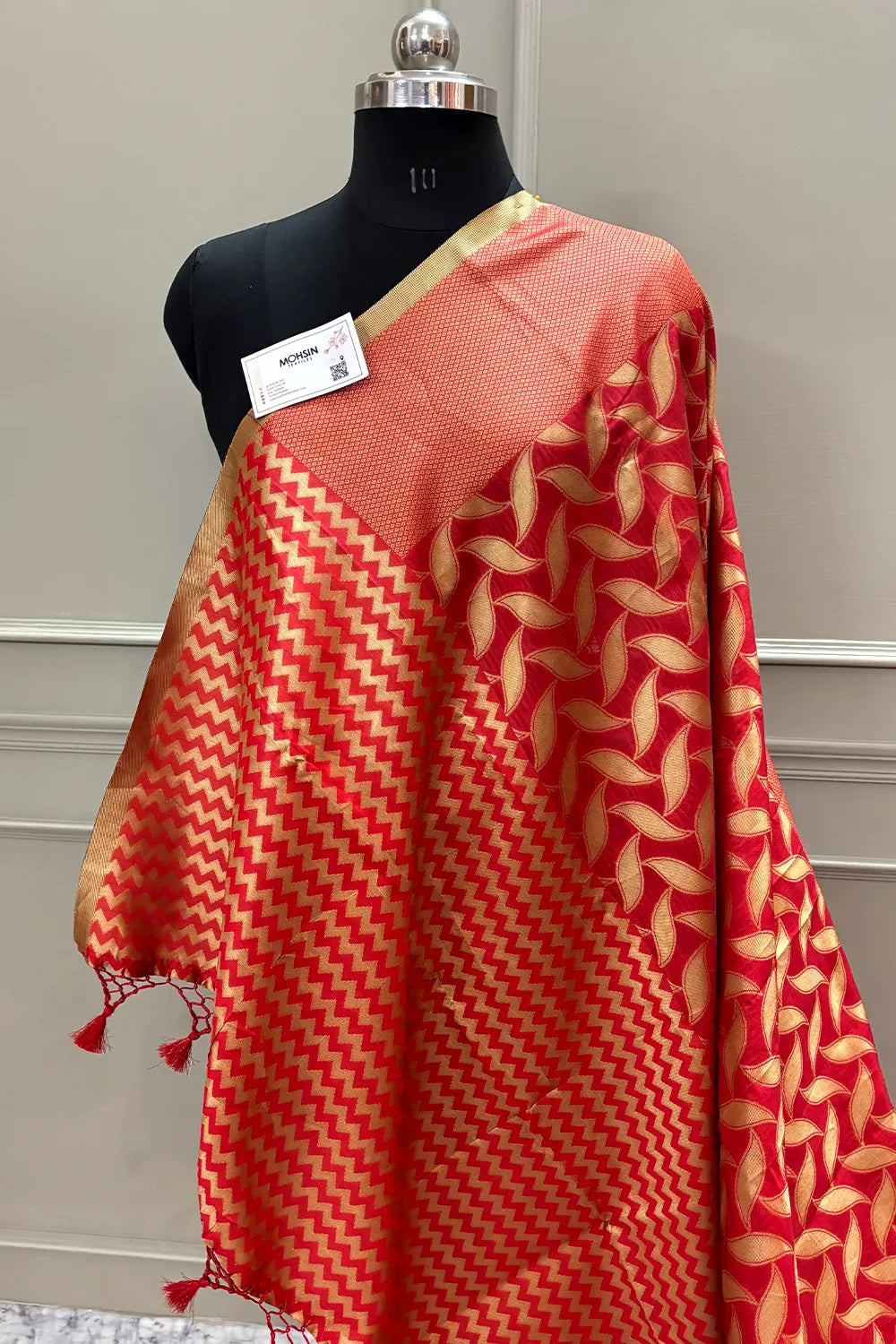 Red Resham Zari Silky Banarasi Saree