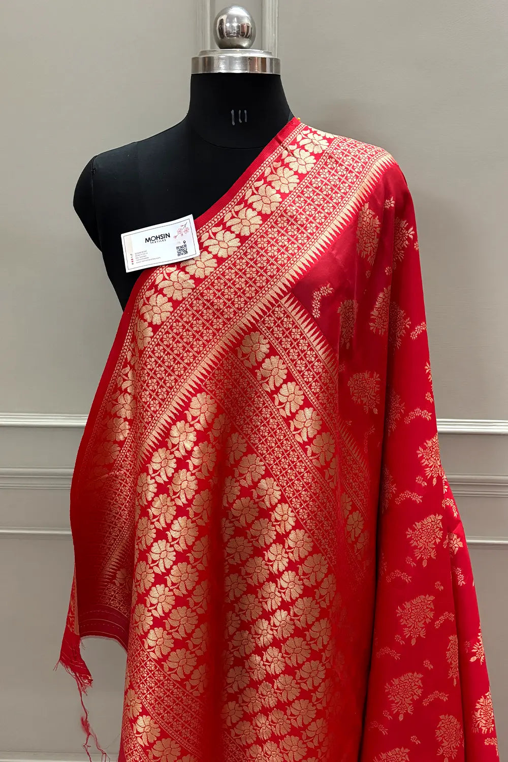 Red Resham Zari Silky Banarasi Saree