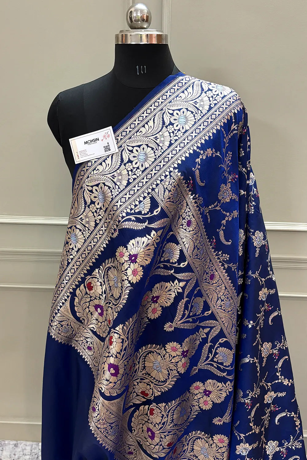 Royal Blue Suhani Jaal Katan Silk Banarasi Saree