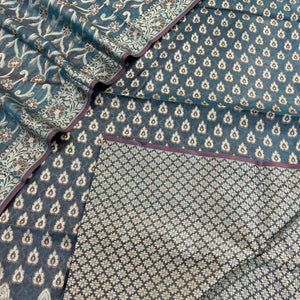 Teal Agni Buti Cotton Silk Banarasi Suit