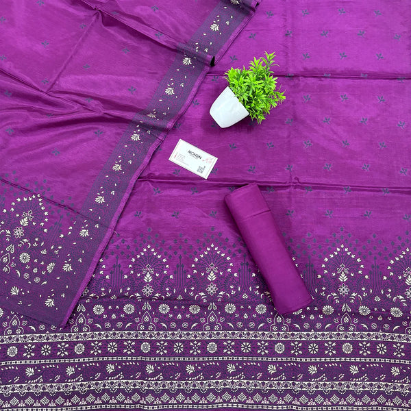 Magenta Jhilmila Taj Dola Silk Banarasi Suit