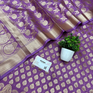 Mauve Gumbad Buti Katan Silk Banarasi Suit