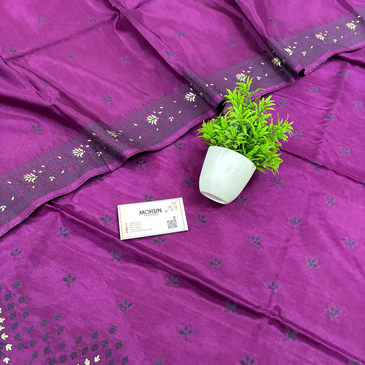 Magenta Jhilmila Taj Dola Silk Banarasi Suit