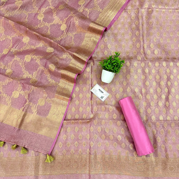 Pink Pairahan Tissue Silk Banarasi Suit