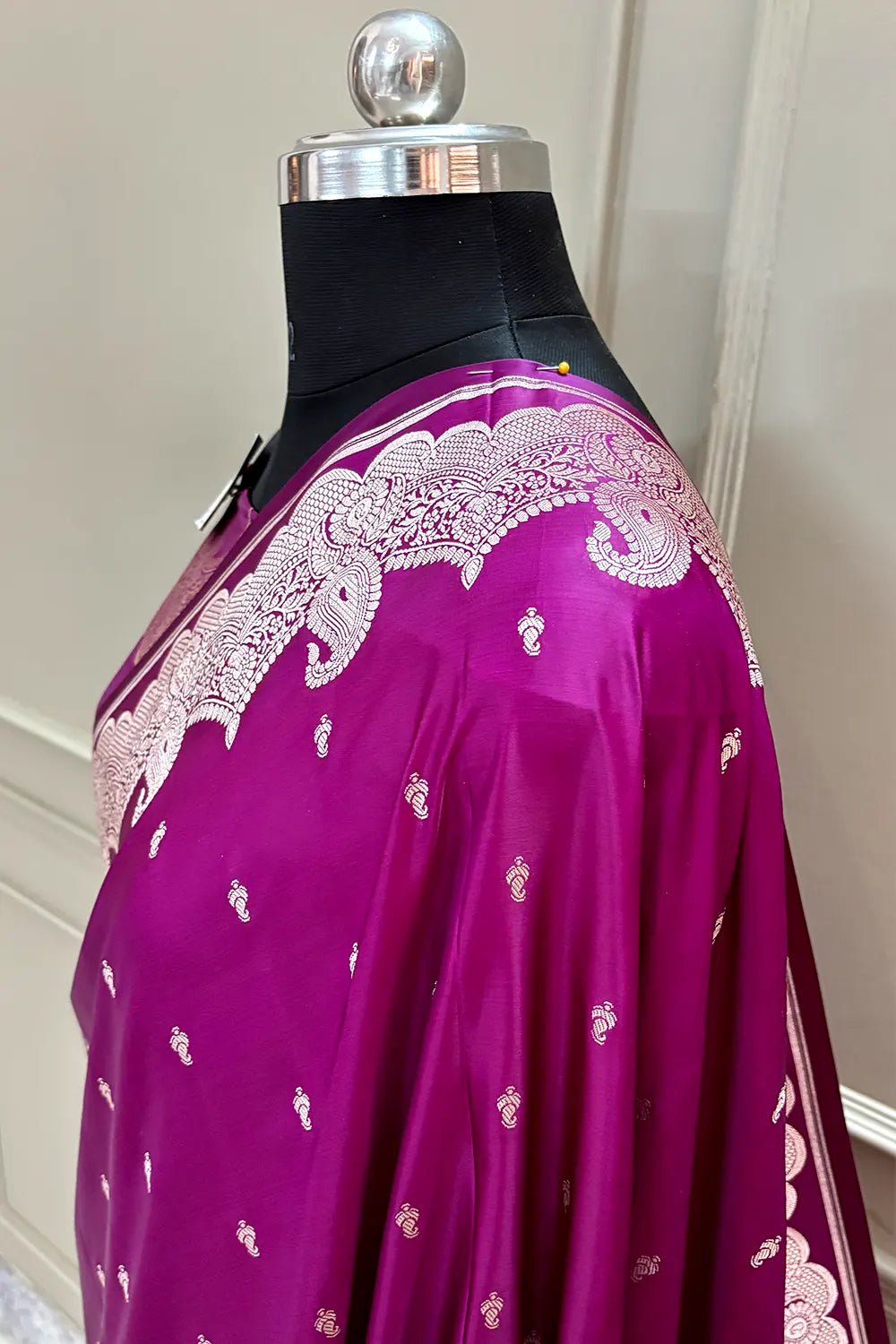 Purple Deepak Buti Katan Silk Banarasi Saree