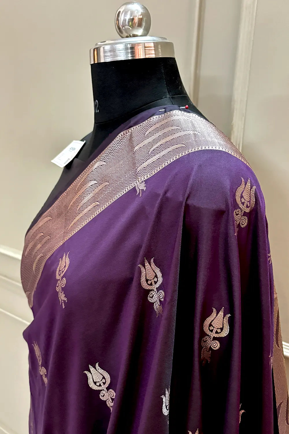 Purple Kalyug Satin Silk Banarasi Saree