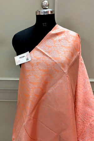 Peach Resham Zari Banarasi Silk Saree
