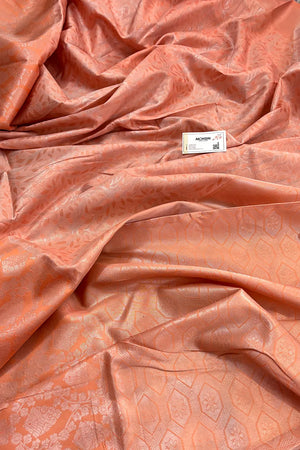 Peach Resham Zari Banarasi Silk Saree