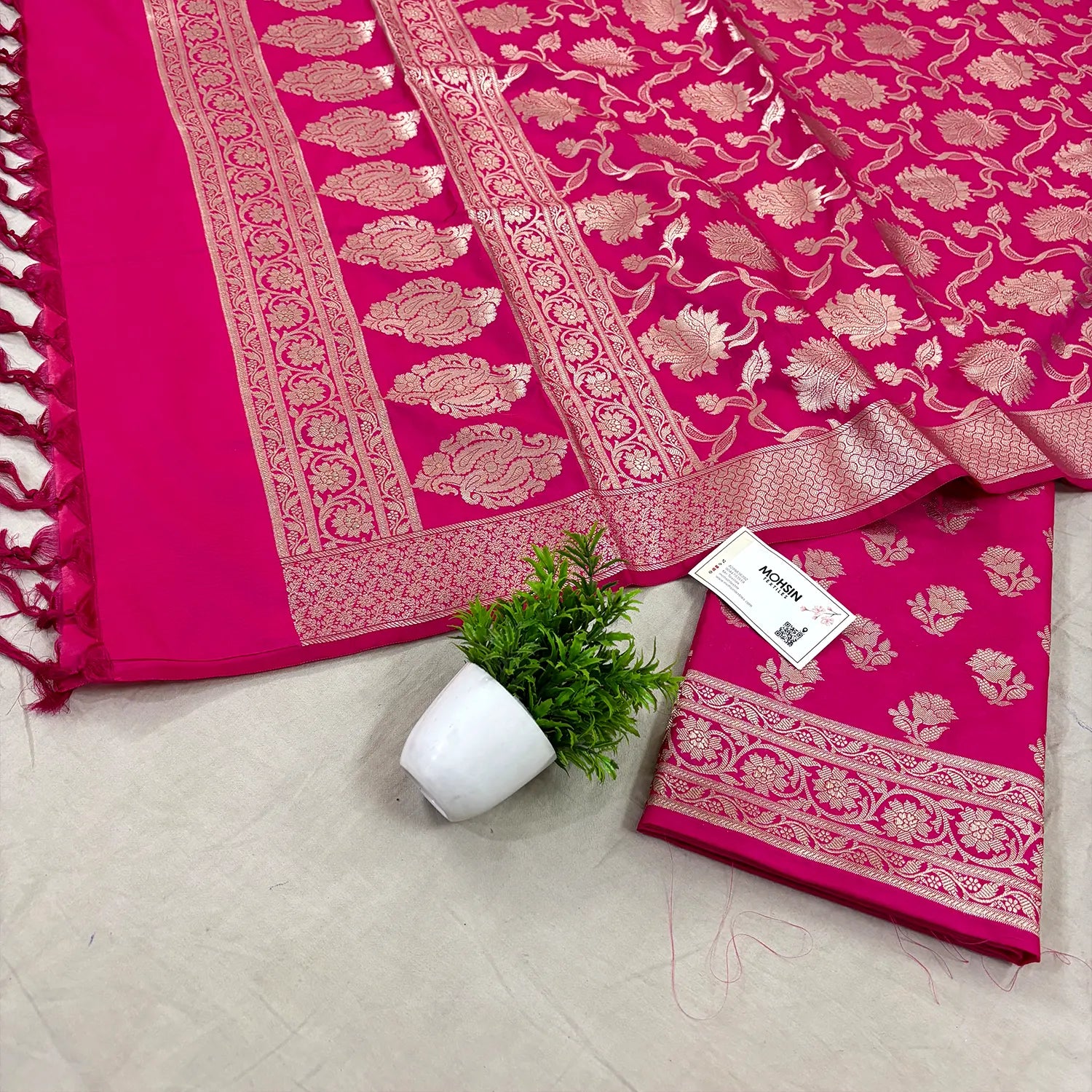 Pink Shringar Katan Silk Banarasi Suit