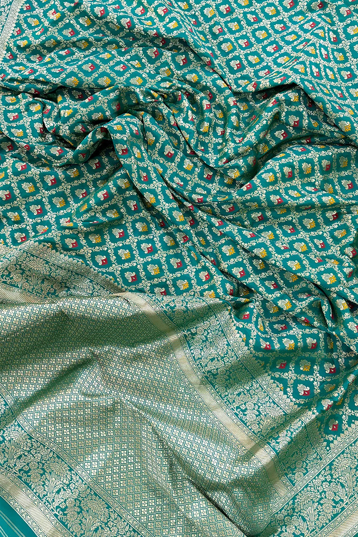 Green Meenakari Katan Silk Banarasi Saree