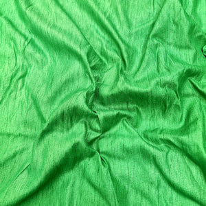 Green Plain Dupion Silk Banarasi Fabric
