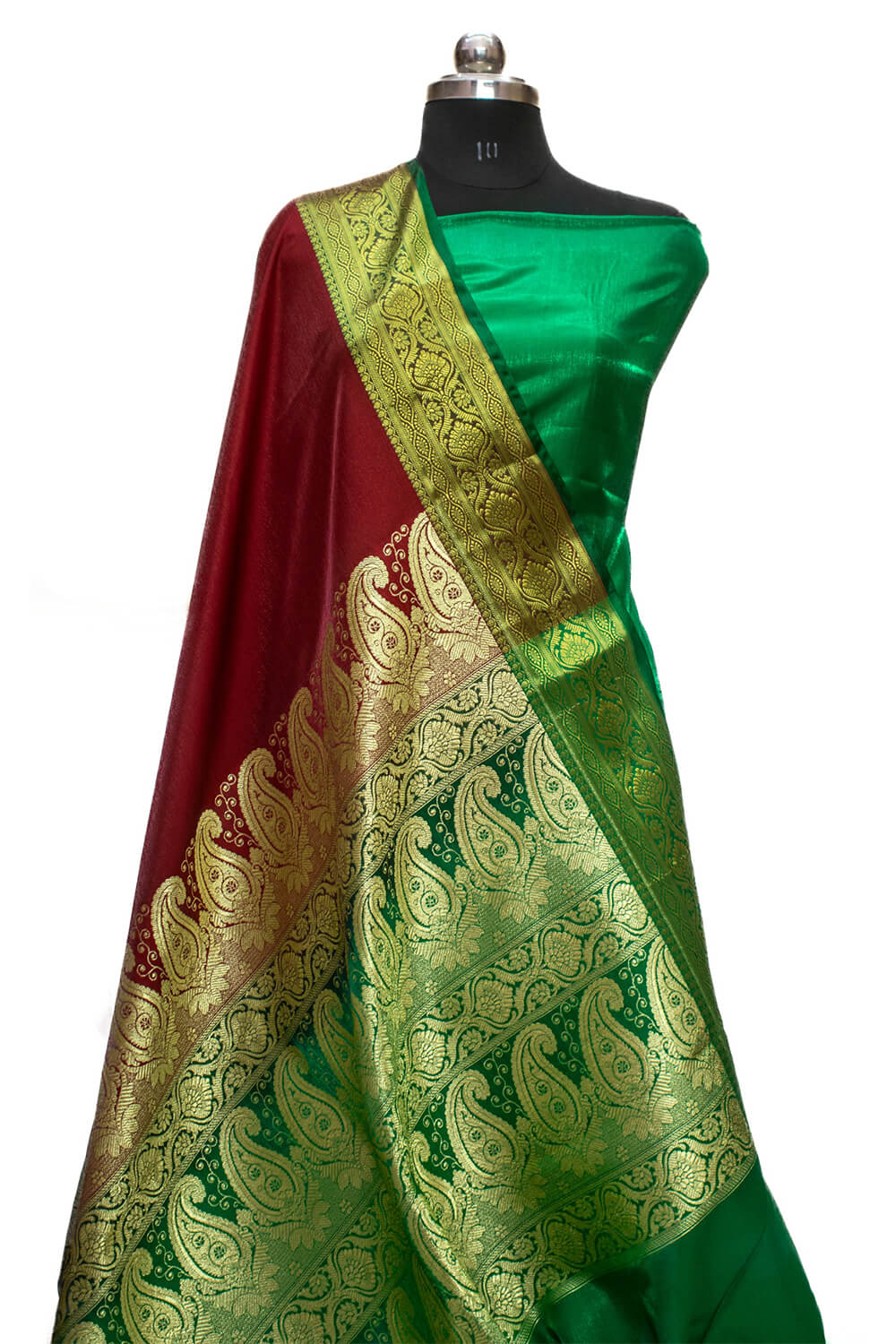 Plain Banarasi Silk Saree with Zari Border – Yes We Shop