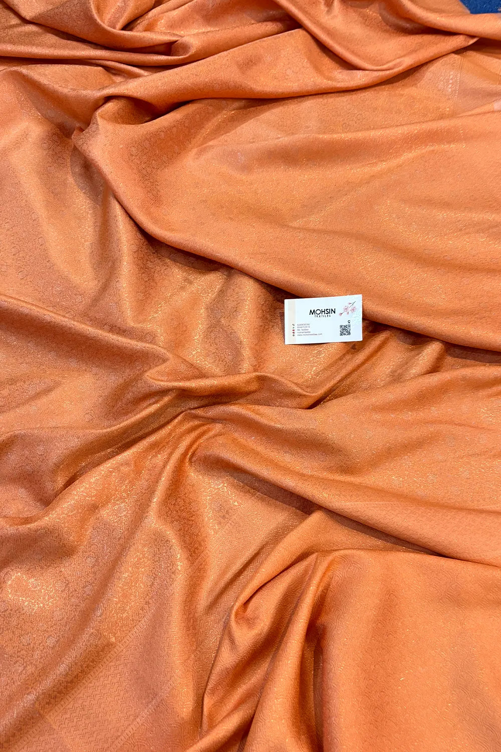 Peach Brocade Soft Silk Banarasi Saree