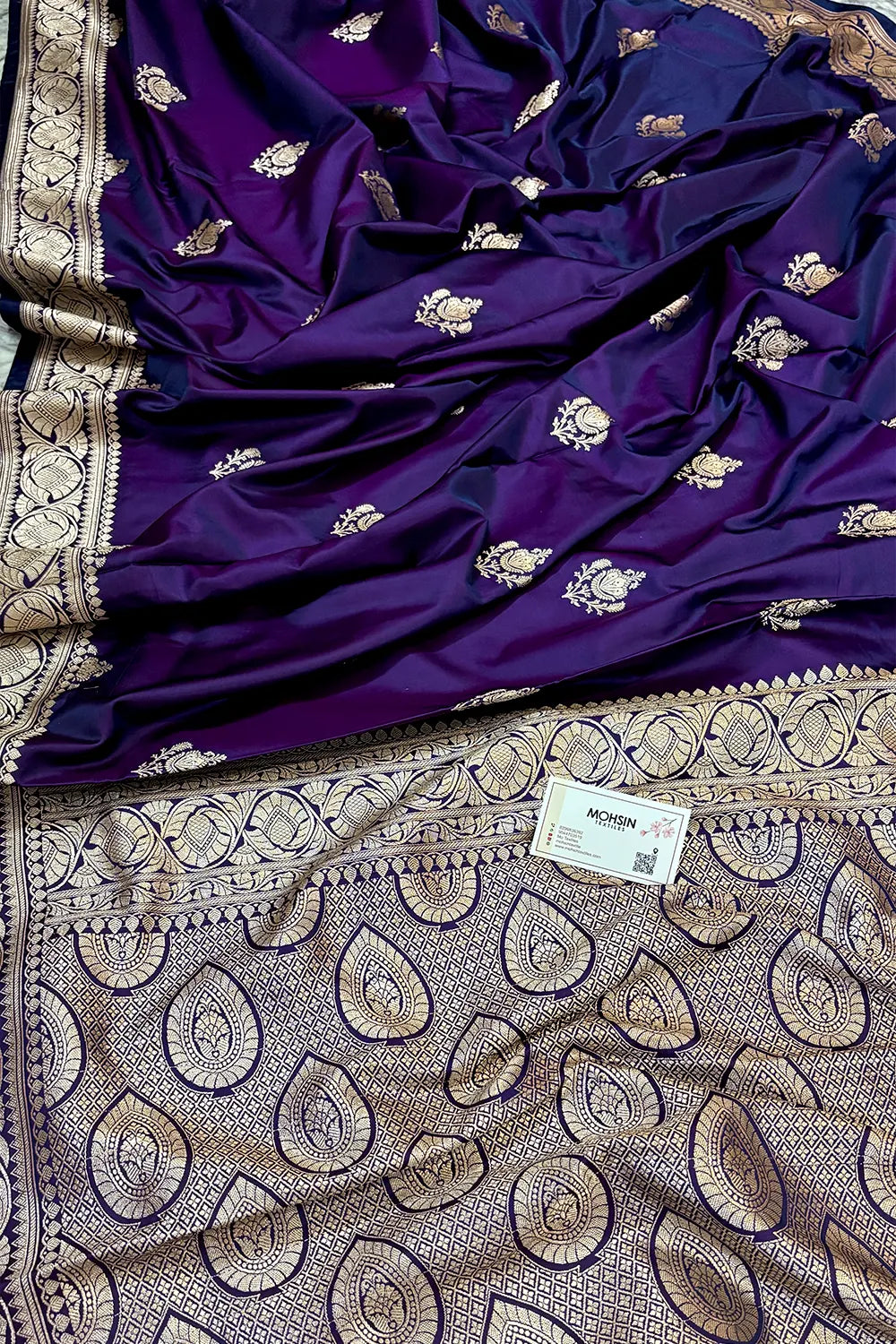Purple Kohinoor Buti Katan Silk Banarasi Saree