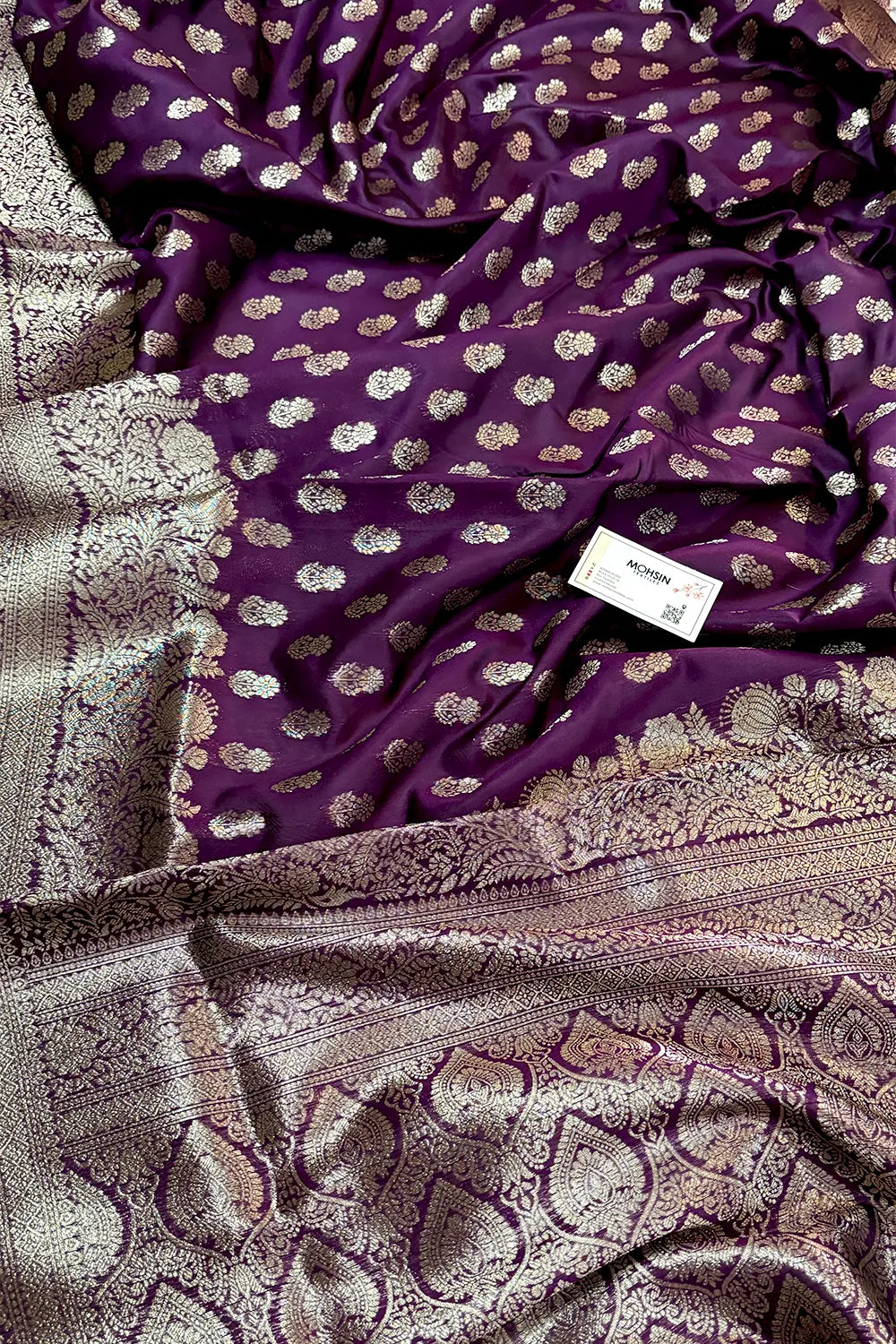Purple Resham Zari Banarasi Silk Saree