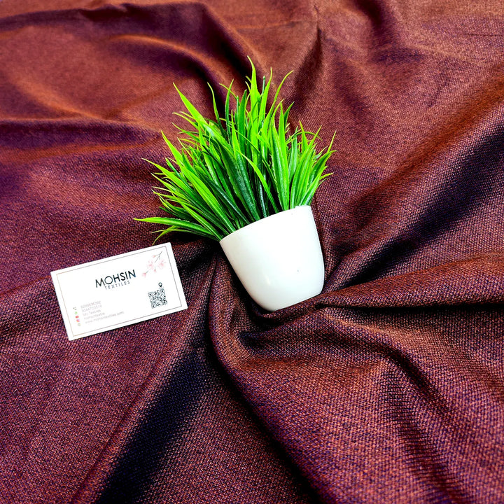 Purple Rust Cotton Silk Banarasi Fabric