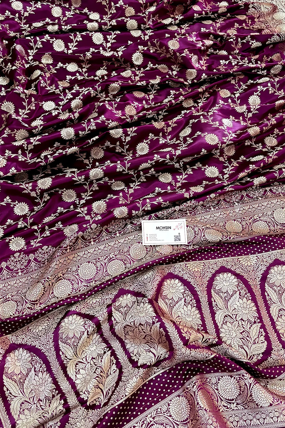 Purple Surajmukhi Jaal Katan Silk Banarasi Saree