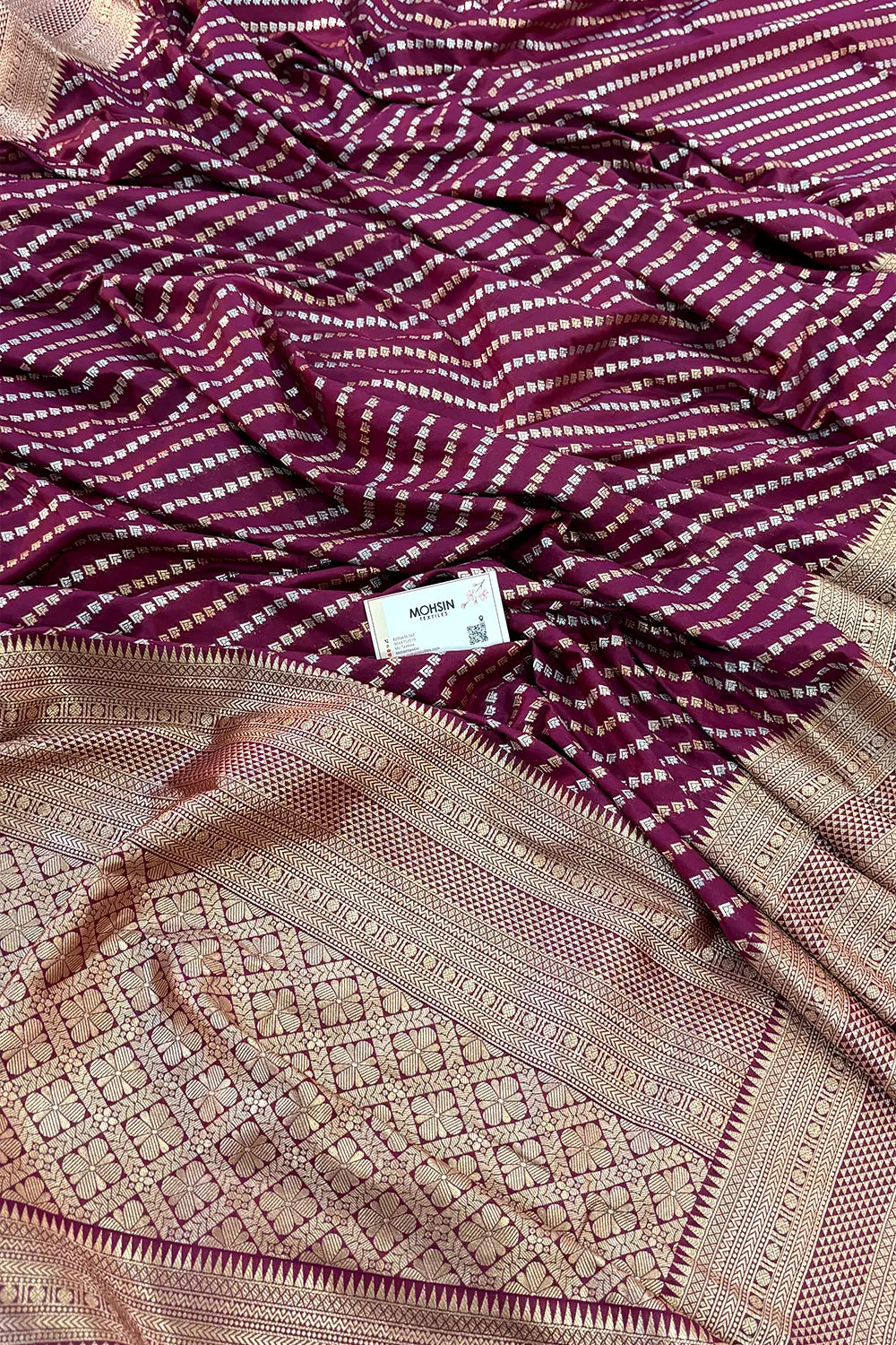 Purple Tent Buti Katan Silk Banarasi Saree