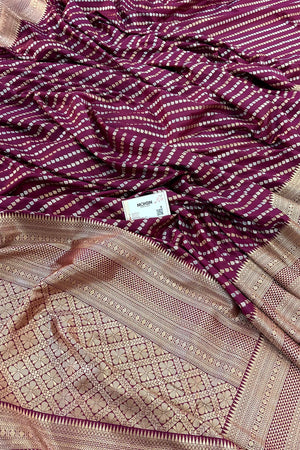 Purple Tent Buti Katan Silk Banarasi Saree