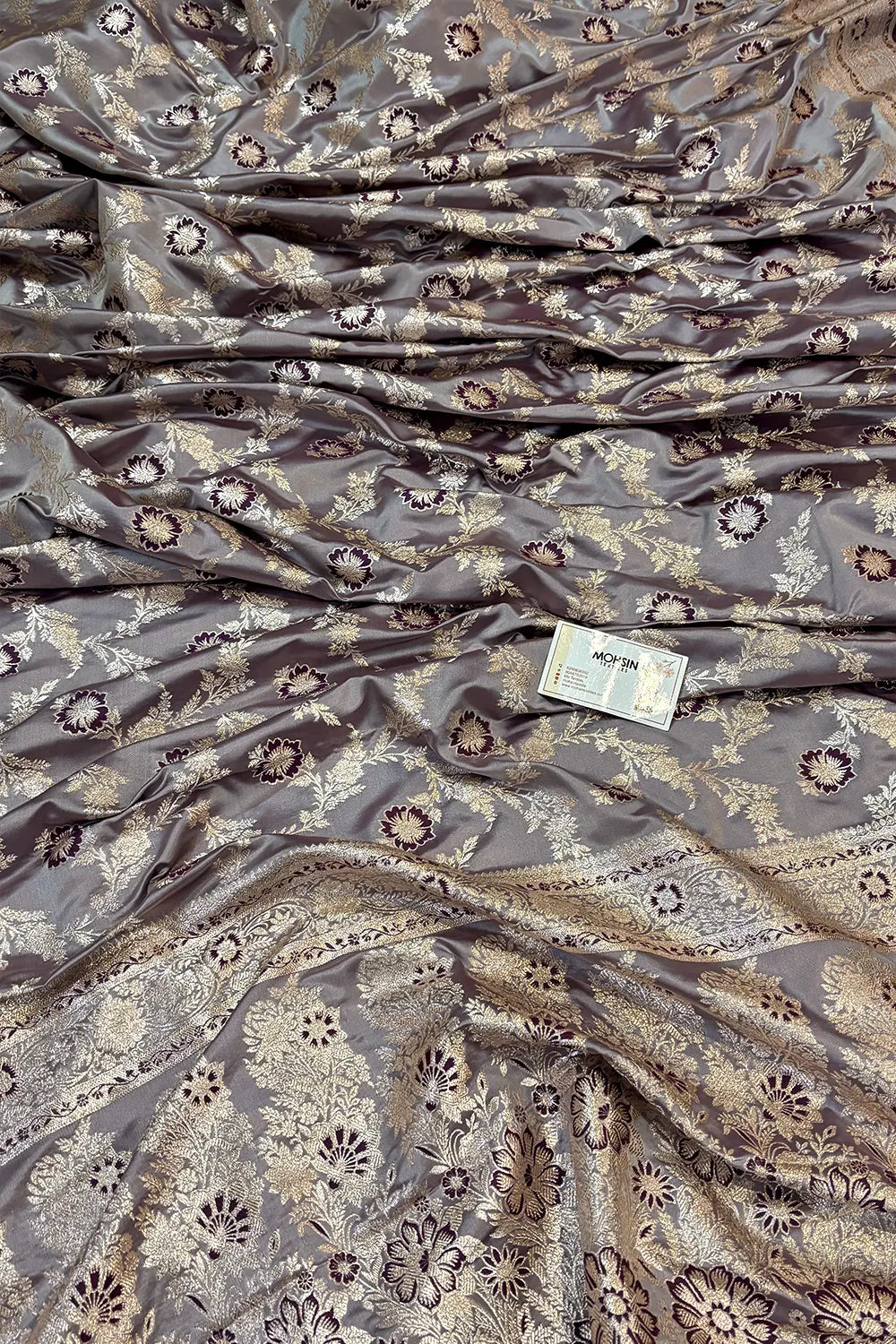 Purple Zahra Jaal Katan Silk Banarasi Saree