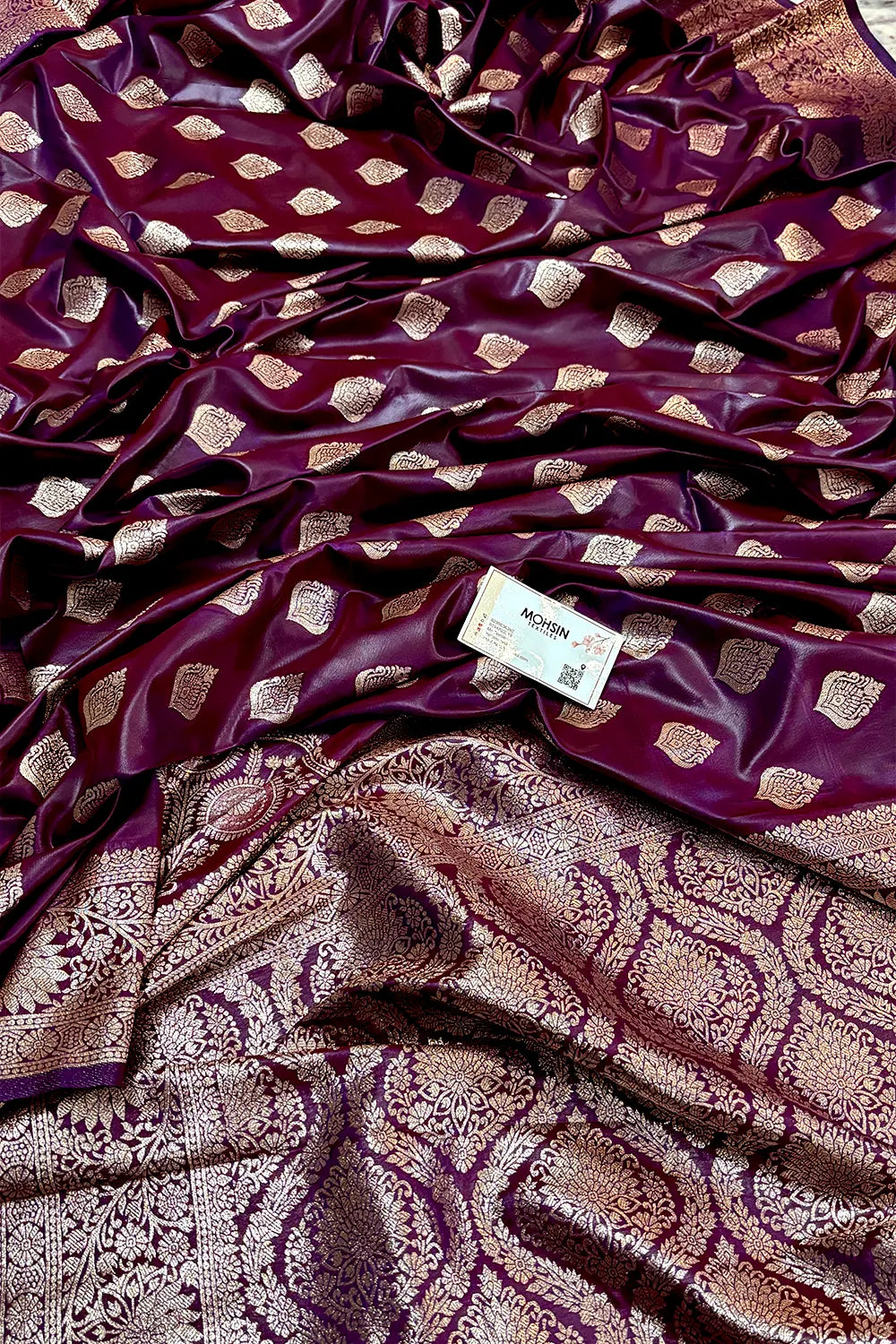 Purple Zari Banarasi Silk Saree