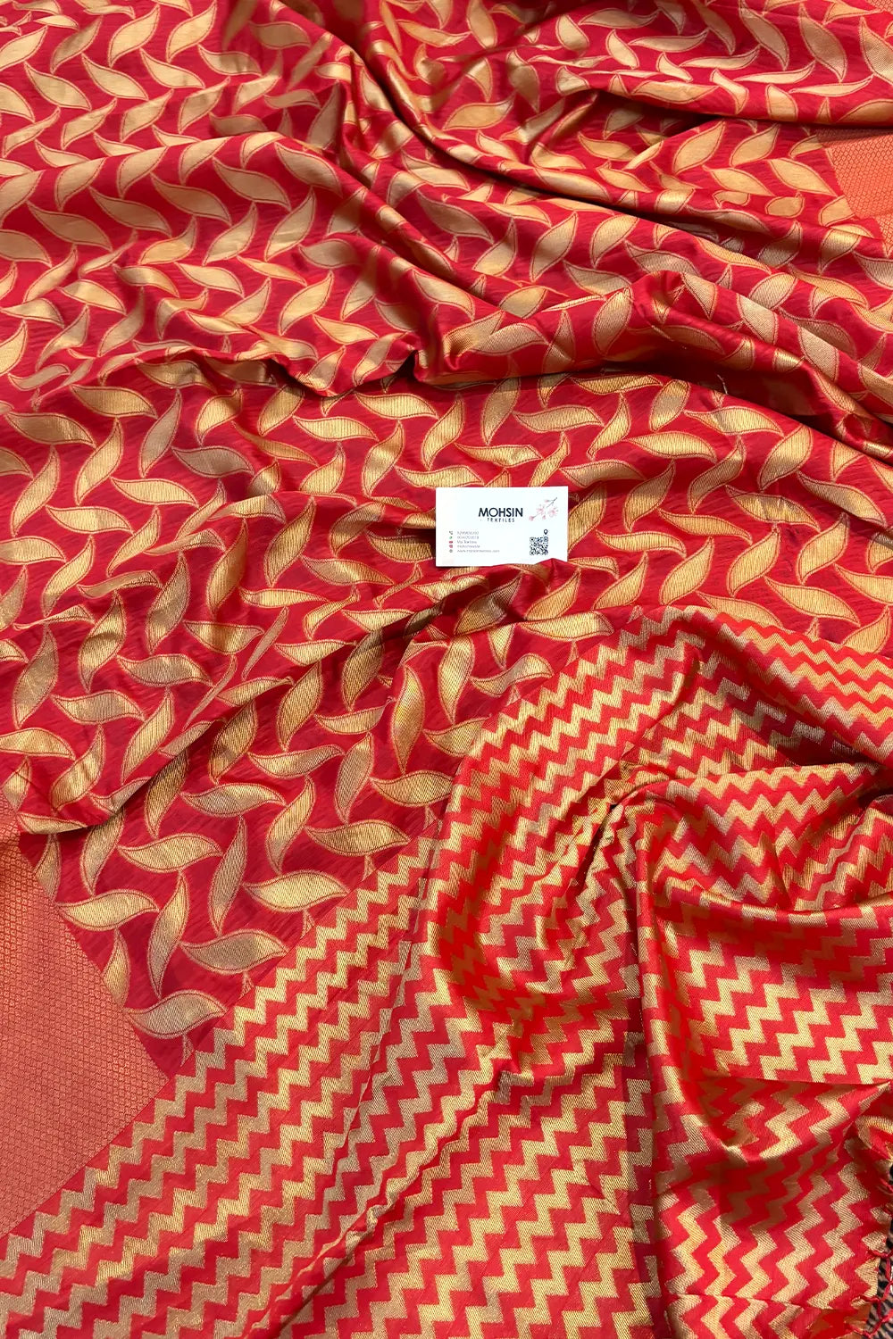 Red Resham Zari Silky Banarasi Saree