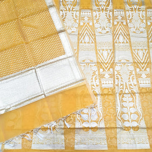 Yellow 24 Kalli Organza Silk Banarasi Lahenga