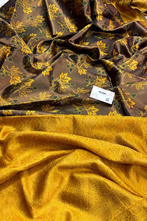 Yellow Resham Zari Banarasi Silk Saree