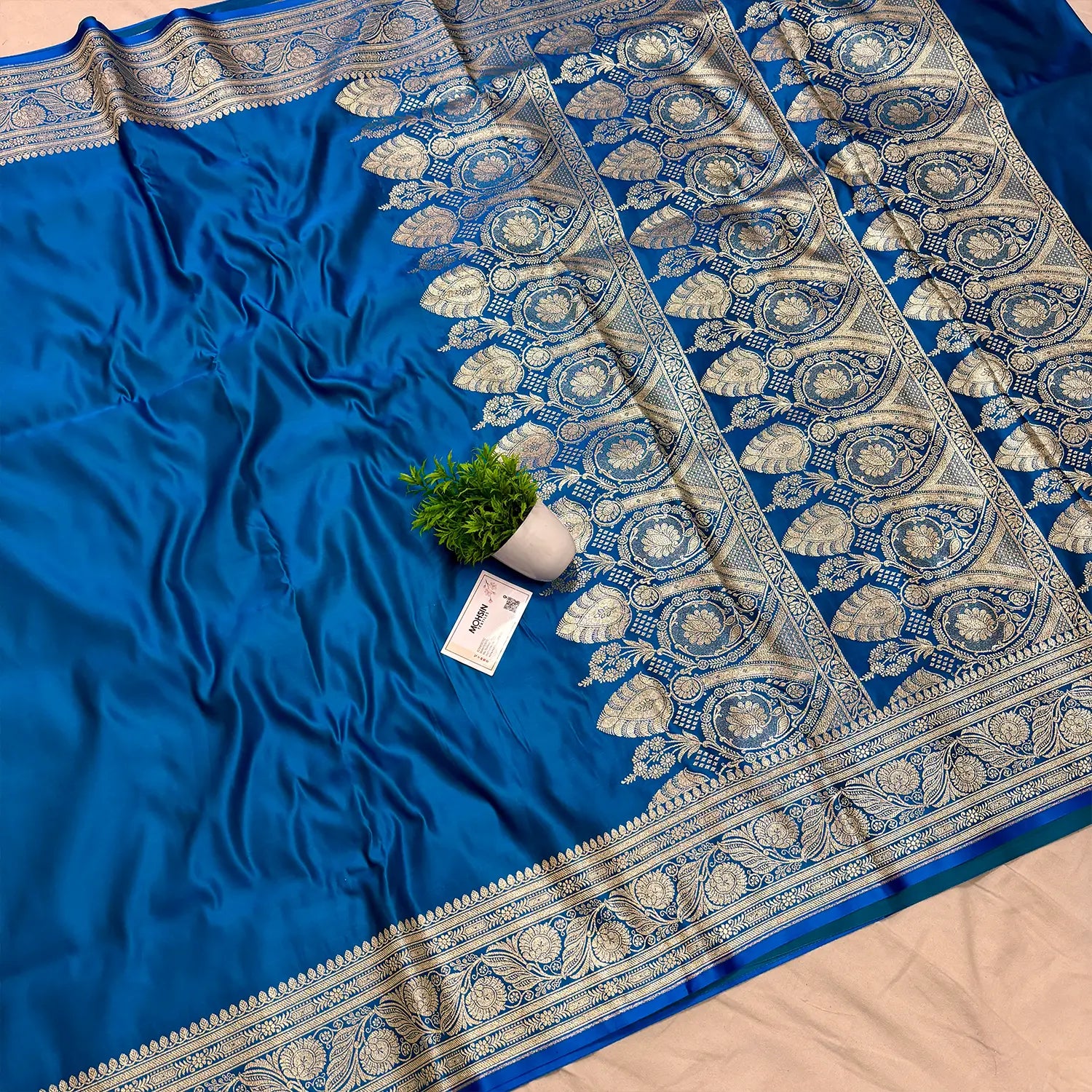 Firozi Blue Paithani Jaal Silk Zari Woven Saree