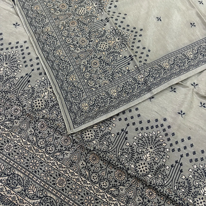 Grey Jhilmila Taj Dola Silk Banarasi Suit