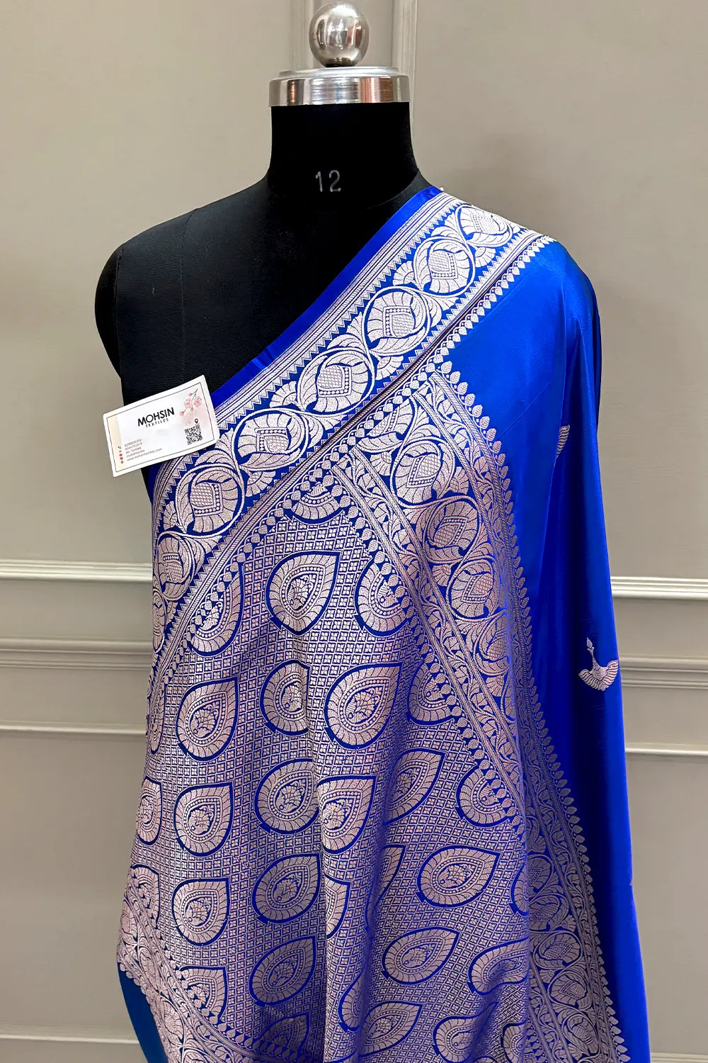 Royal Blue Jellyfish Buti Katan Silk Banarasi Saree