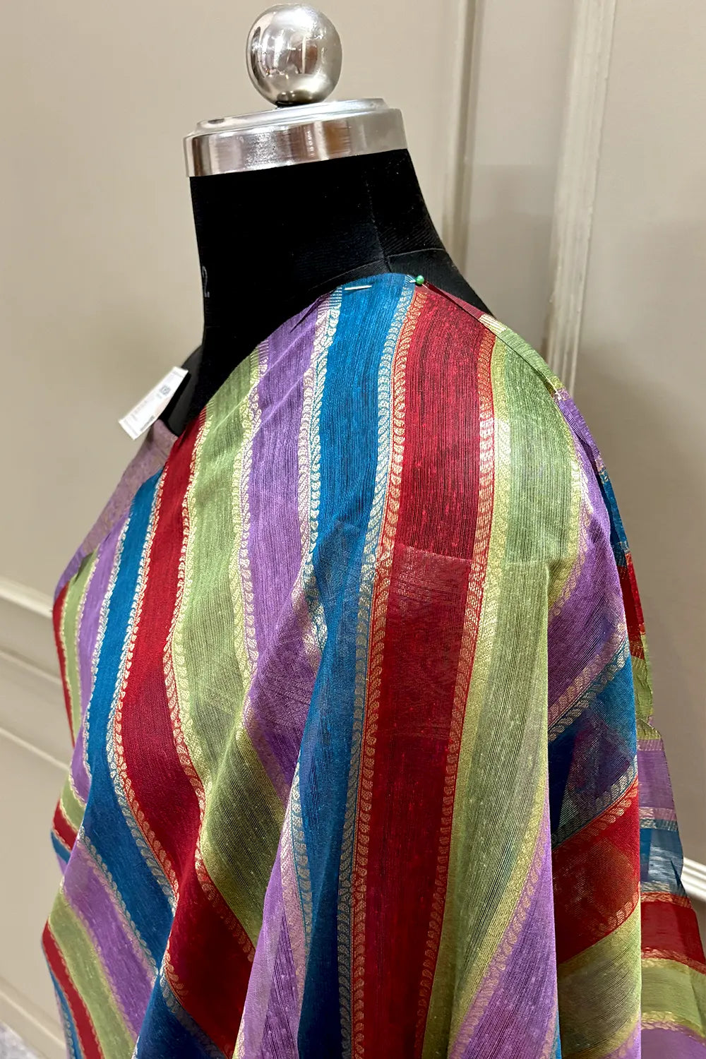 Lavender Resham Zari Cotton Silk Banarasi Saree