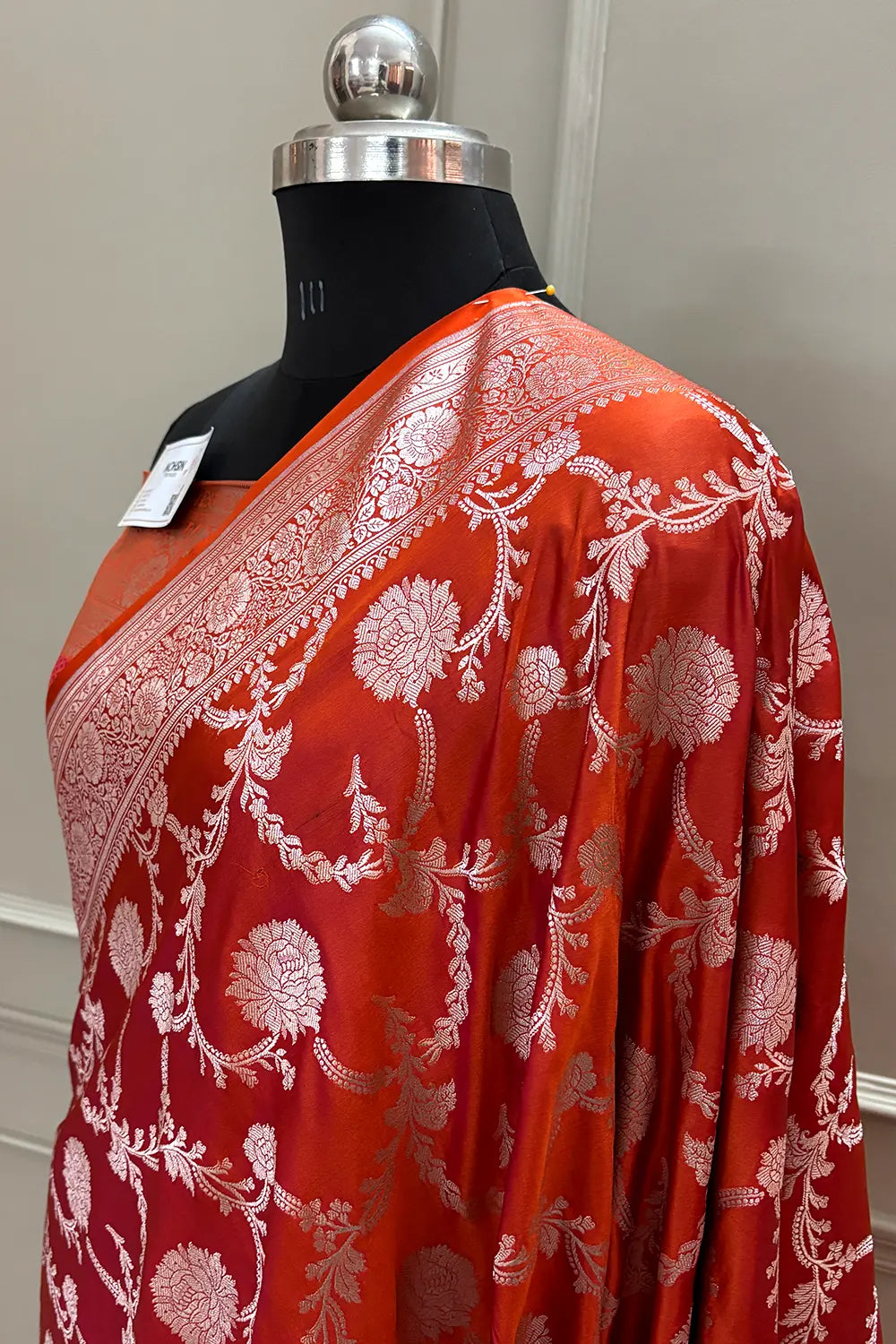 Orange Laabela Jaal Katan Silk Banarasi Saree
