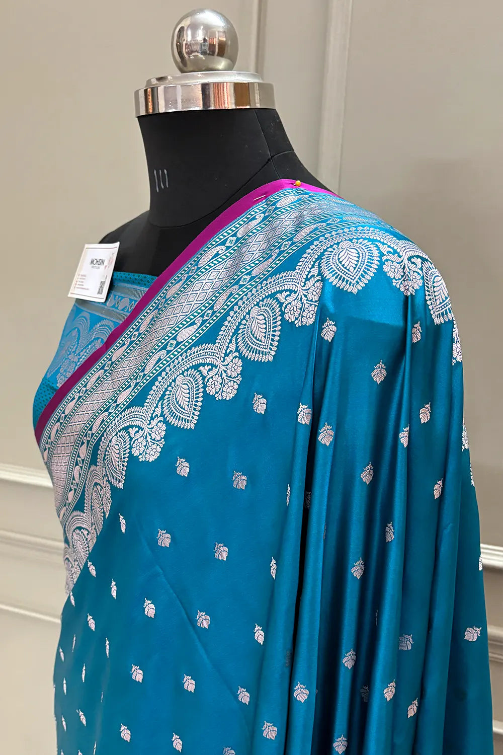 Teal Jadi Buti Katan Silk Banarasi Saree