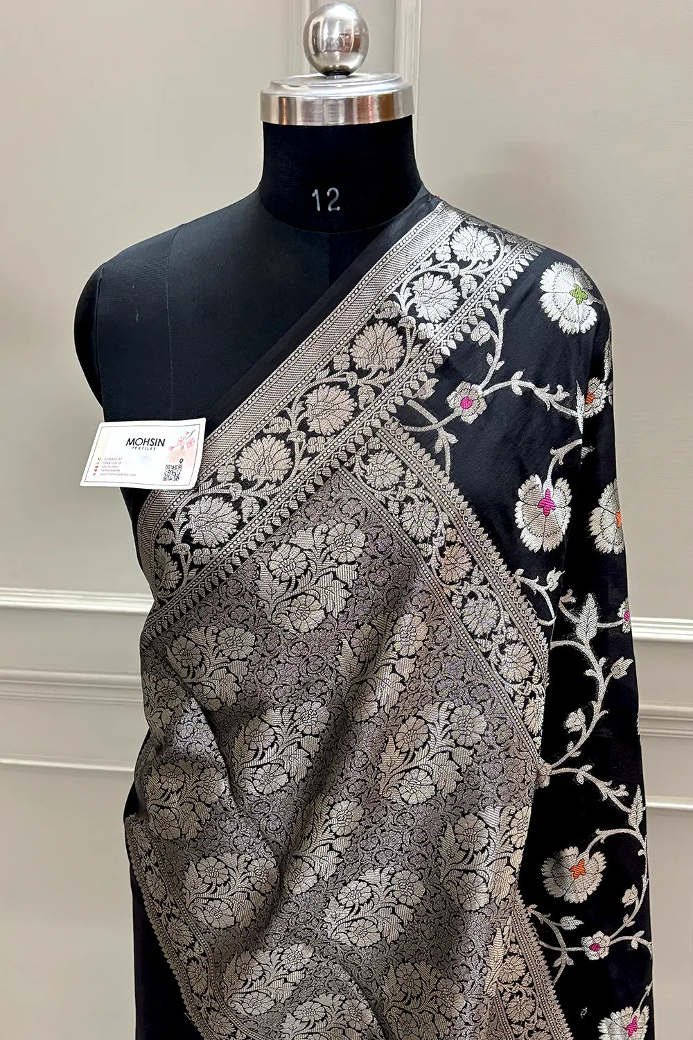 Black Zari Georgette Silk Banarasi Saree