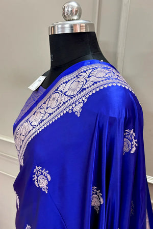 Royal Blue Kohinoor Buti Katan Silk Banarasi Saree