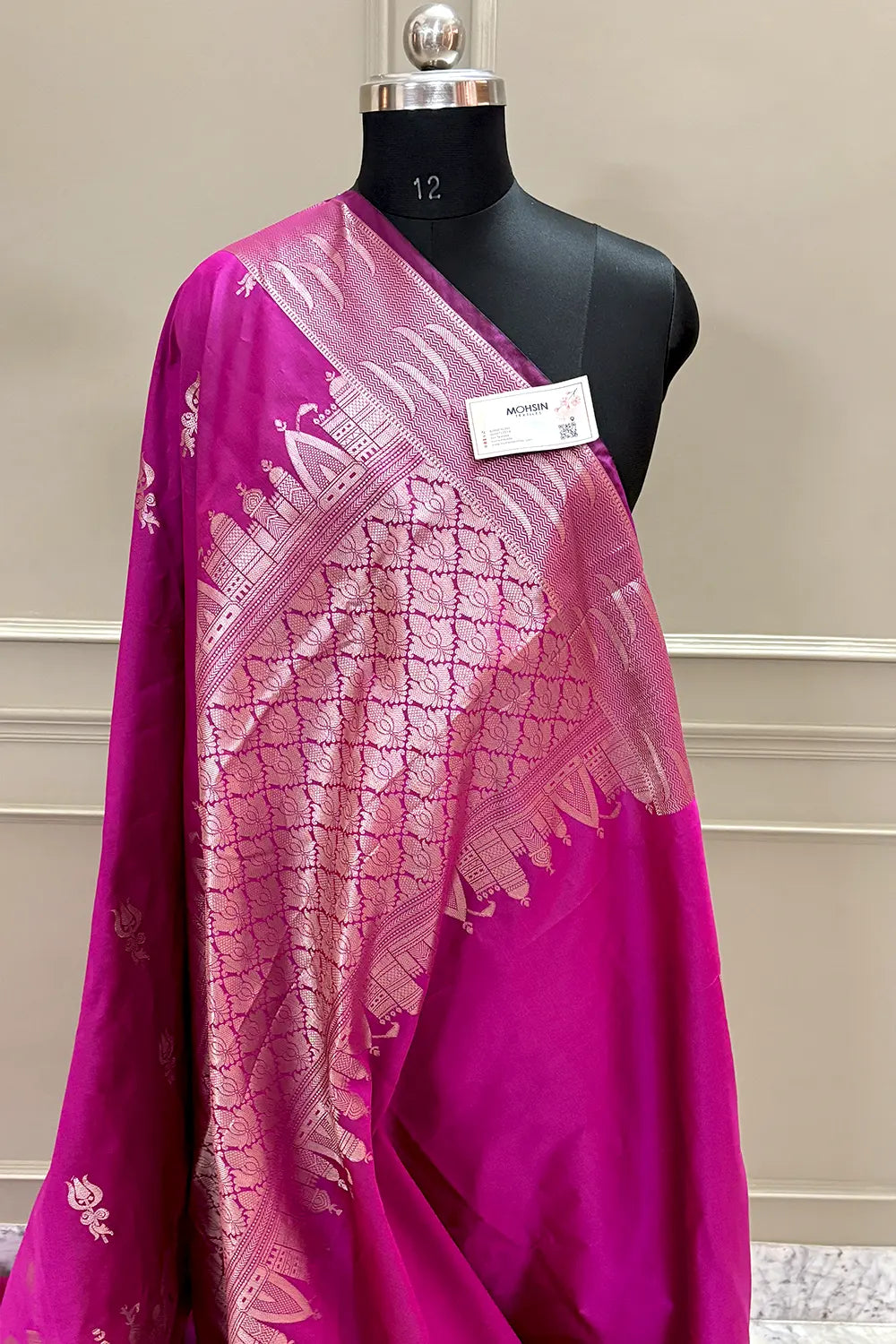 Pink Kalyug Satin Silk Banarasi Saree