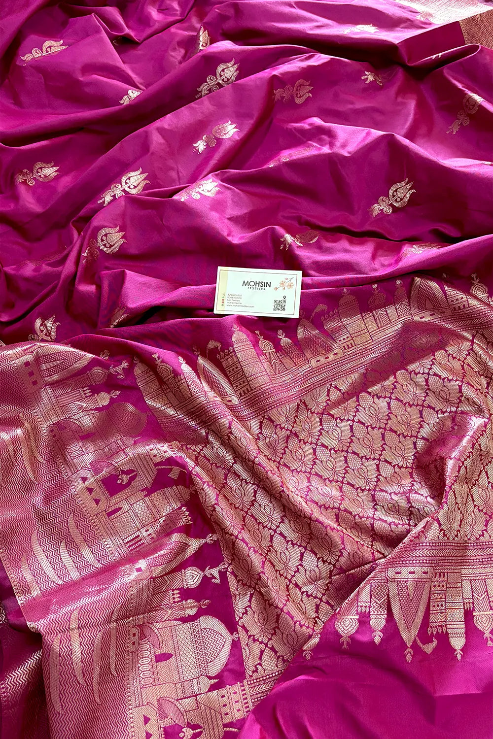 Pink Kalyug Satin Silk Banarasi Saree