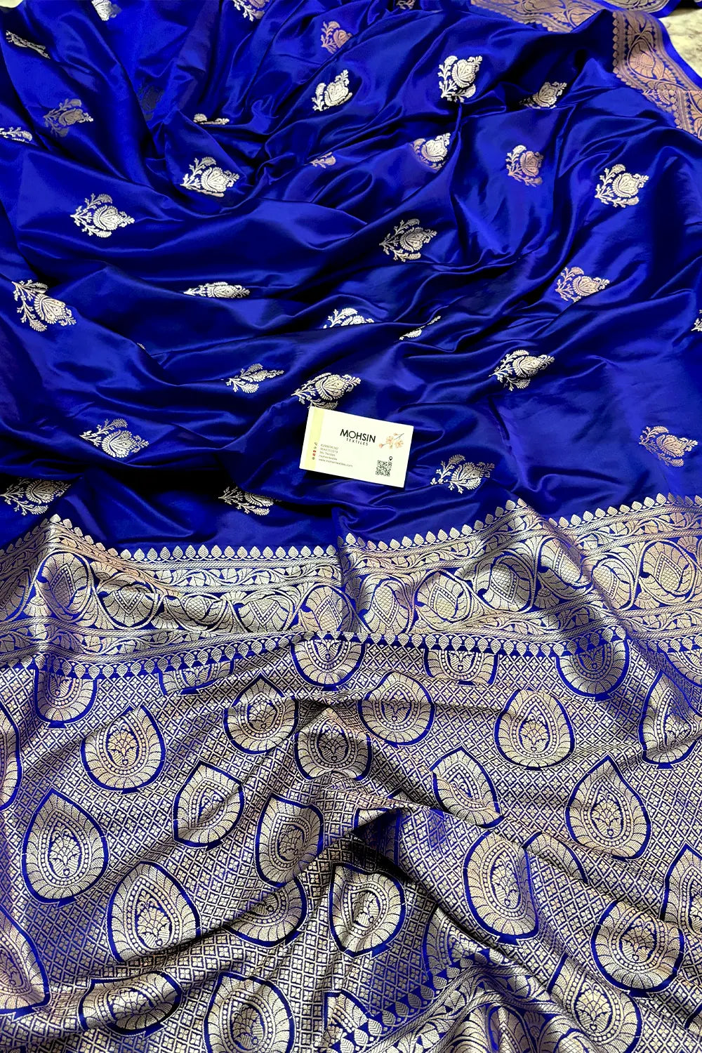 Royal Blue Kohinoor Buti Katan Silk Banarasi Saree