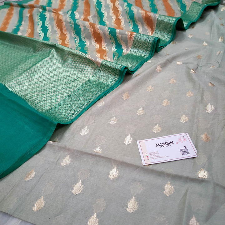 Mint Green Rangkaat Chanderi Silk Banarasi Suit