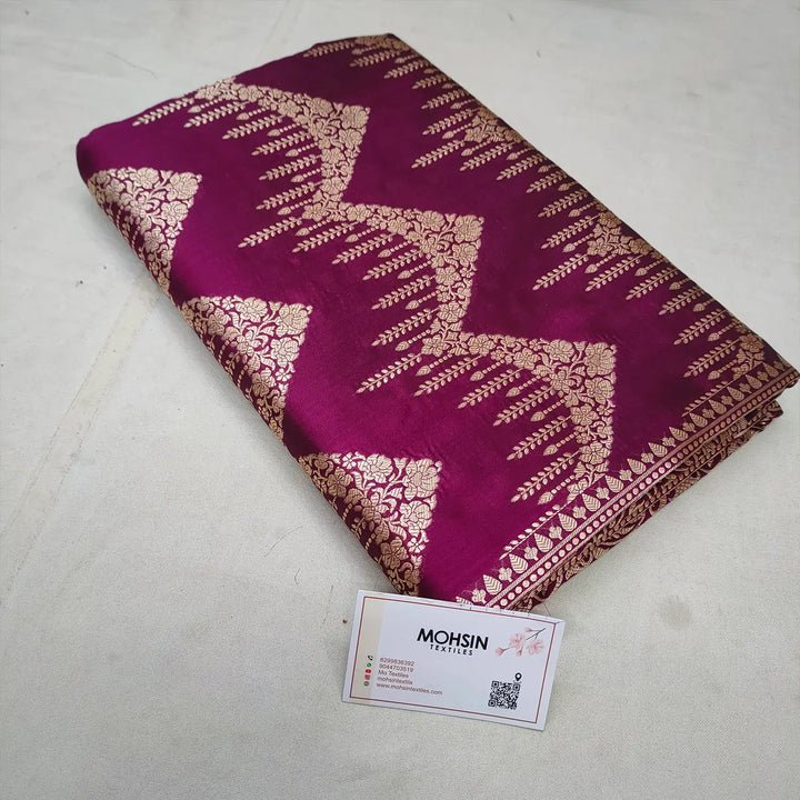 Purple Handloom Pure Katan Silk Banarasi Saree